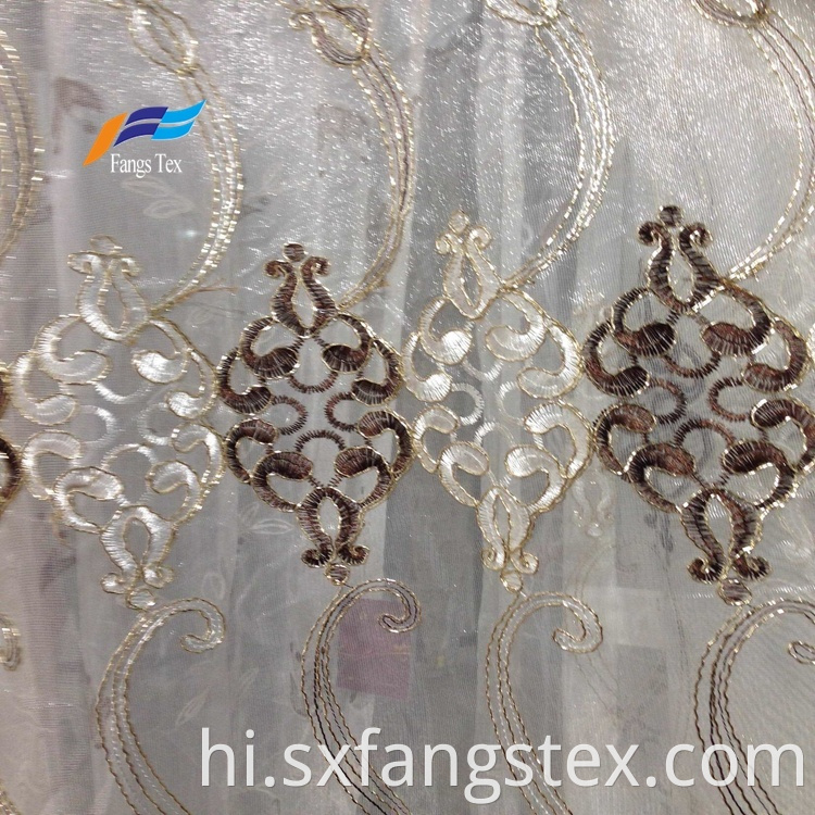 Textile Factory Embroidered Fabric Window Voile Curtain 3